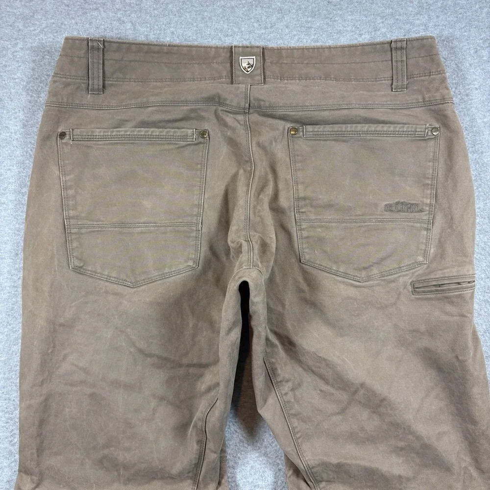 Kuhl Rydr Pants Mens 36x32 Brown Vintage Patina Dye Canvas Hiking Work Utility